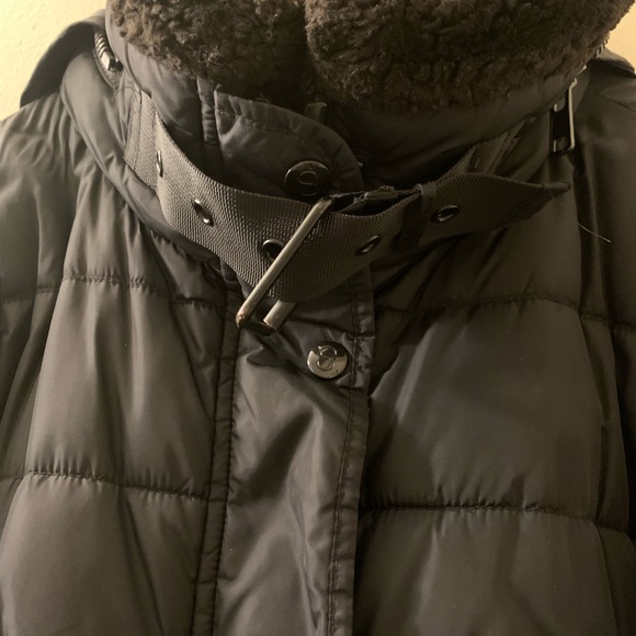 S13/NYC Mercer Puffer Coat with retractable Hood and Fur Trim Black Medium - Picture 4 of 14